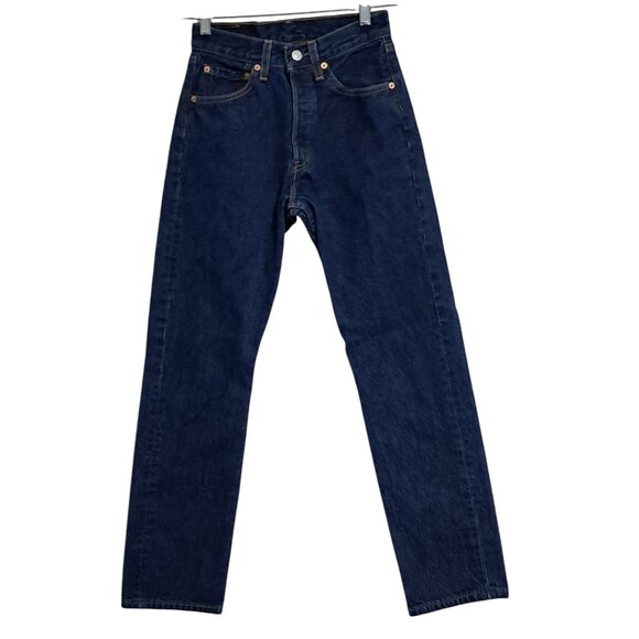 Vintage 90s Levis 501 Womens Jeans Button Fly Tagged W26 L30 USA  Blue Denim Dar - Picture 2 of 9